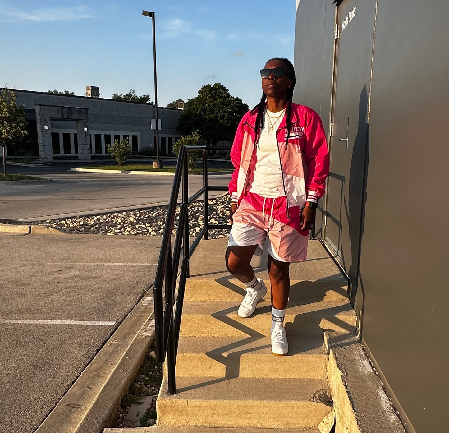 RETRO WINDBREAKER JACKET [PINK]